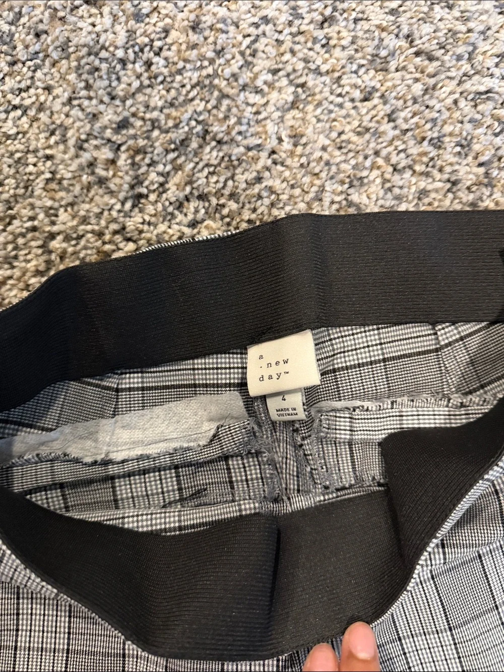 a new day Women's Gray Plaid Slim Dress Pants - Picture 2 of 4